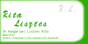 rita lisztes business card